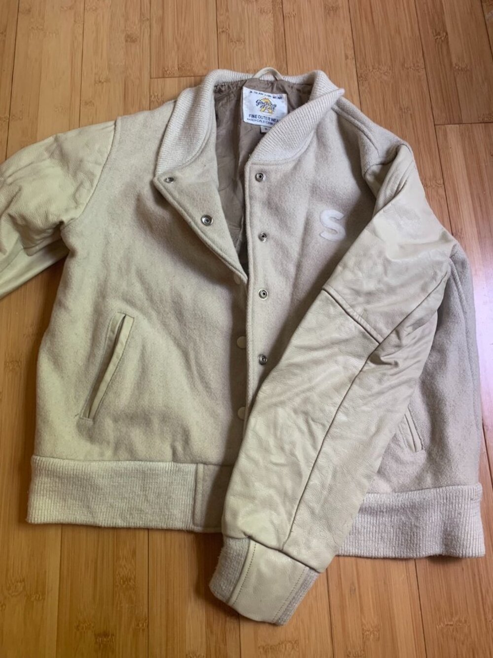 Vintage white leather jacket